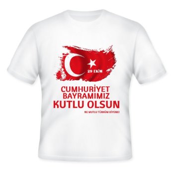 Bayraklı 29 Ekim Cumhuriyet Bayramı Tişörtü