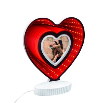 Sevgiliye Hediye 3D Kırmızı Led Işıklı Kalp Çerçeve