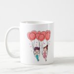 Sevgiler Gününe Özel Uçan Balonlu ve Kişiye Özel İsimli kupa
